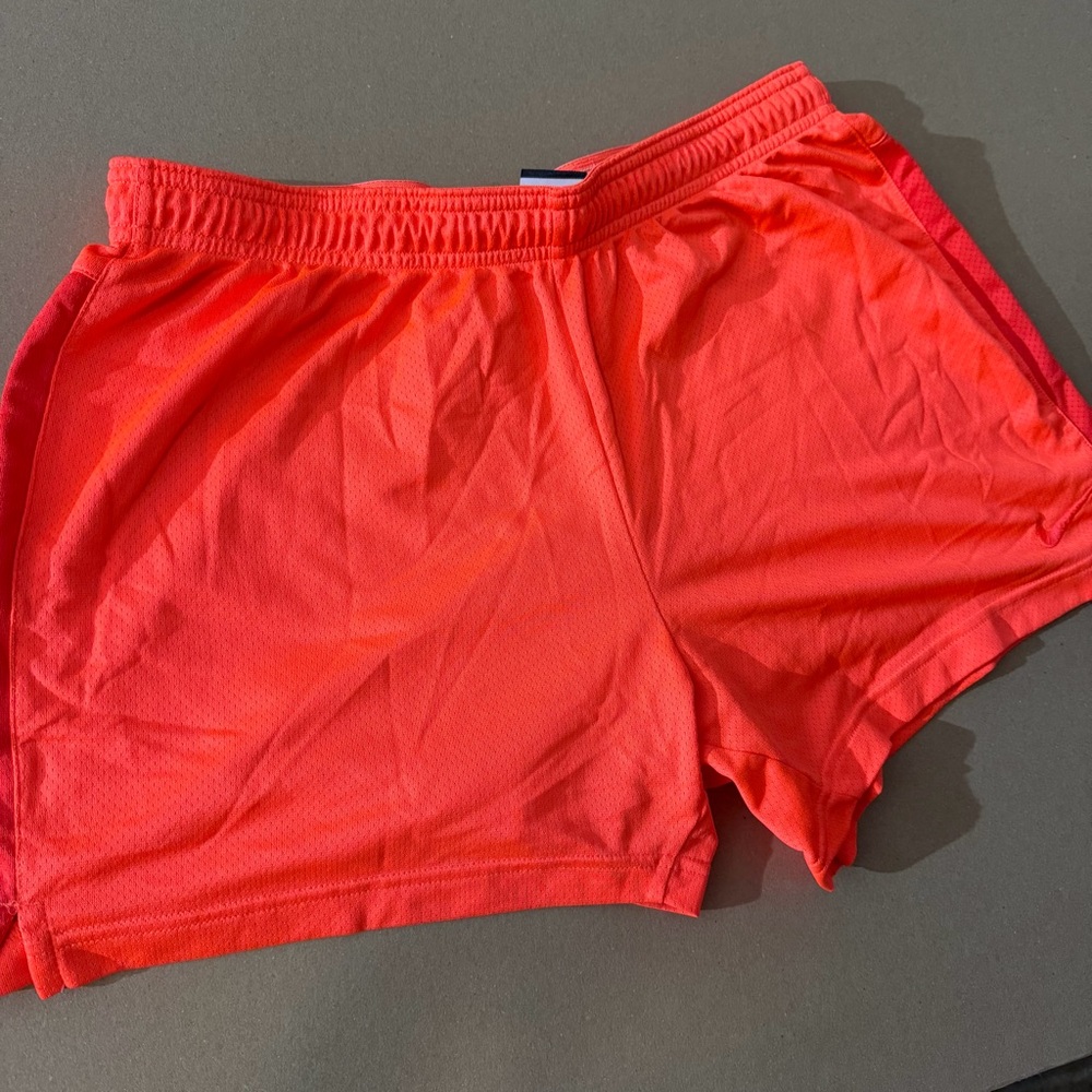 Vintage Nike Dri-Fit Women’s Shorts Large Neon Coral Orange Athletic Minimalist